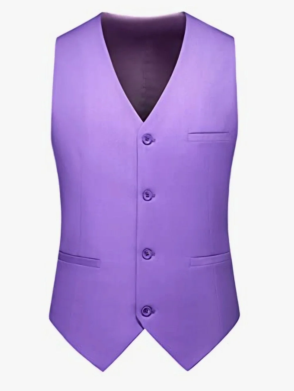 UNINUKOO Men's Purple Suit Vest Size 40 Slim Fit Waistcoat